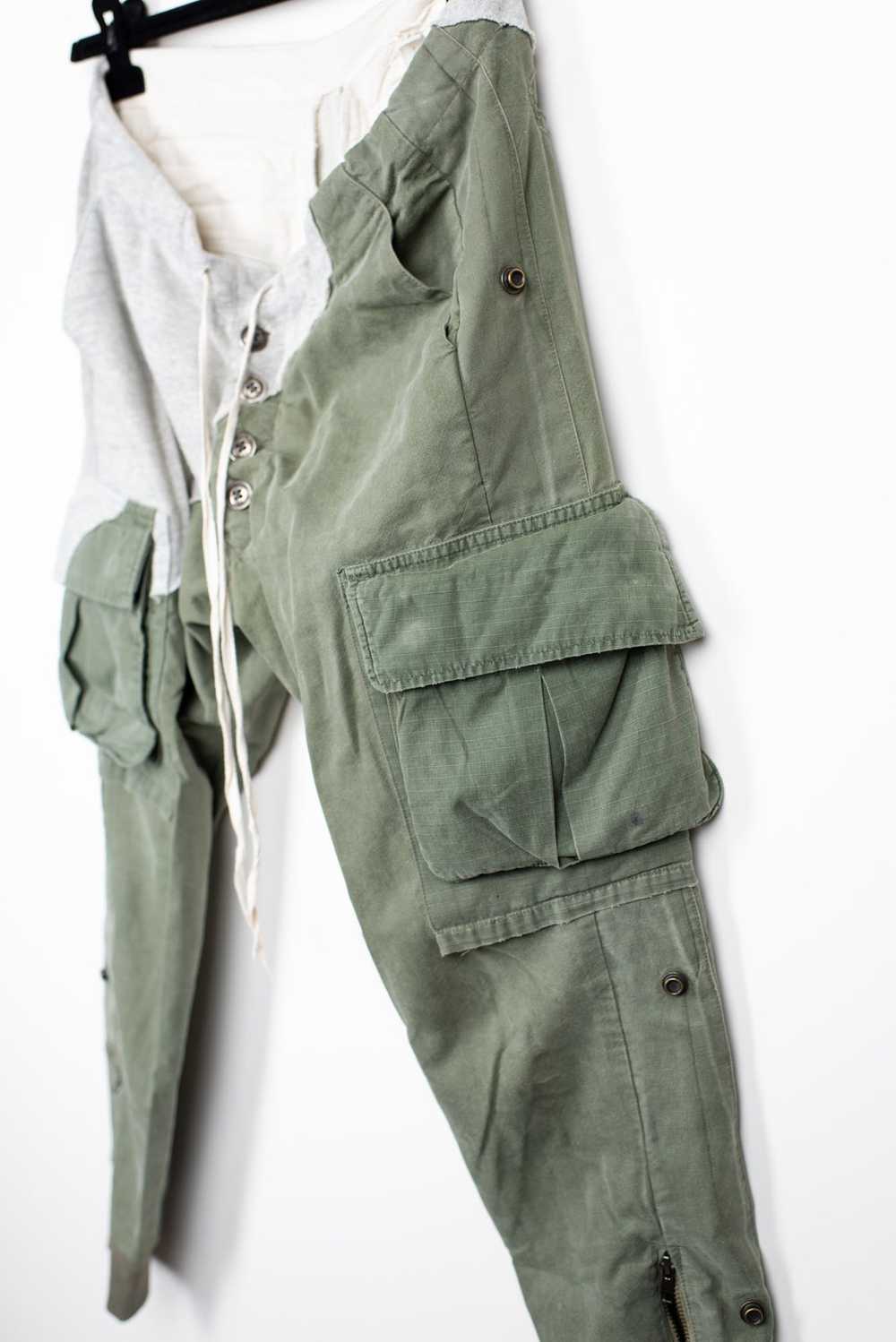 Greg Lauren Grey fleece / army tent slim cargo lo… - image 3