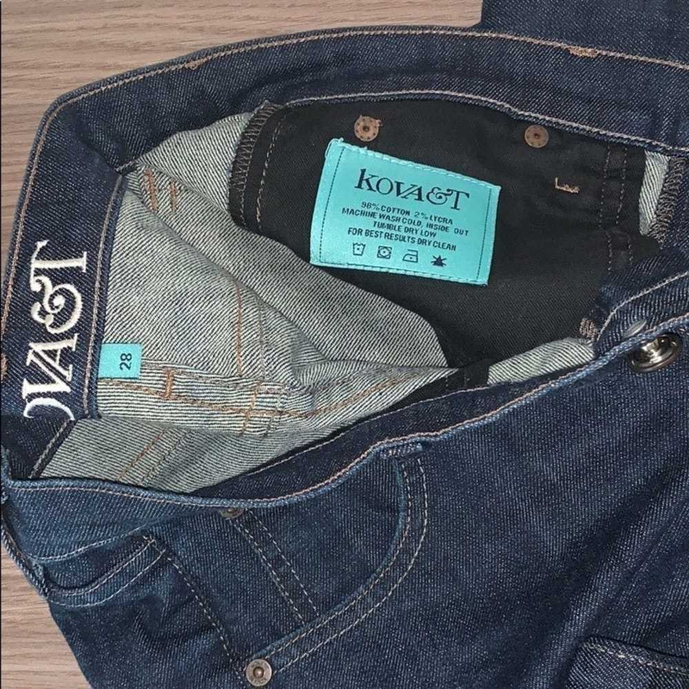 Jean Shop Kova & T cropped buttoned jeans Sz 28 - image 5