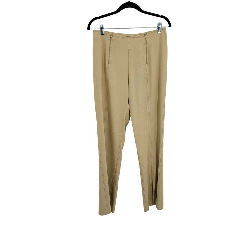 Vintage 70's Flare Pants 6T Tall Long Tan Mid Ris… - image 8