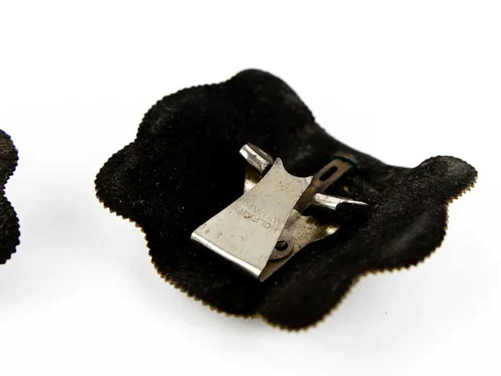Antique Holfast Shoe Clips Cut Steel On Black Lea… - image 10