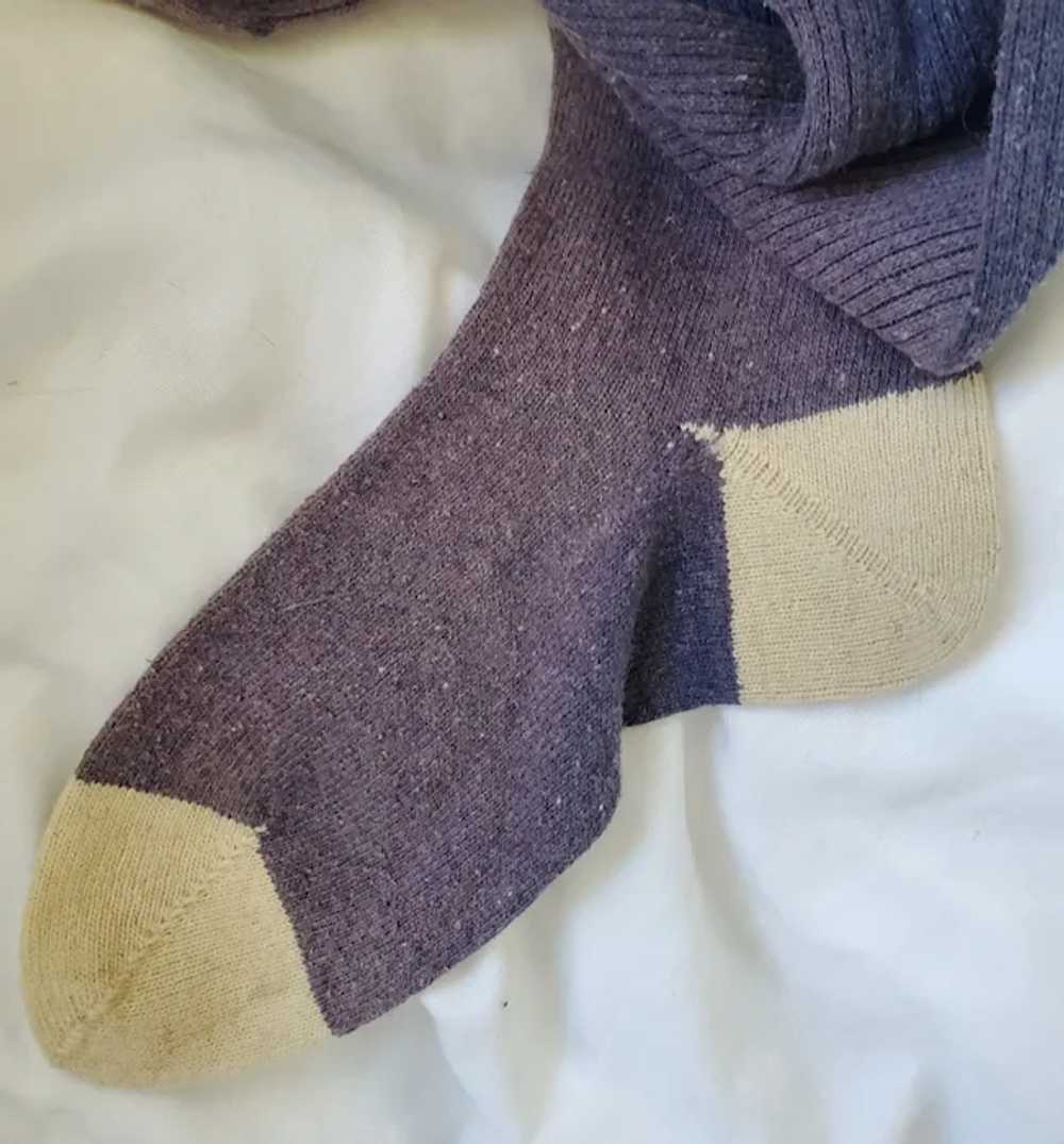 Pr. Vintage Hand Knit Wool Socks/Stockings - image 4