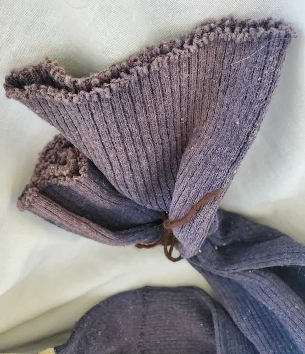 Pr. Vintage Hand Knit Wool Socks/Stockings - image 5