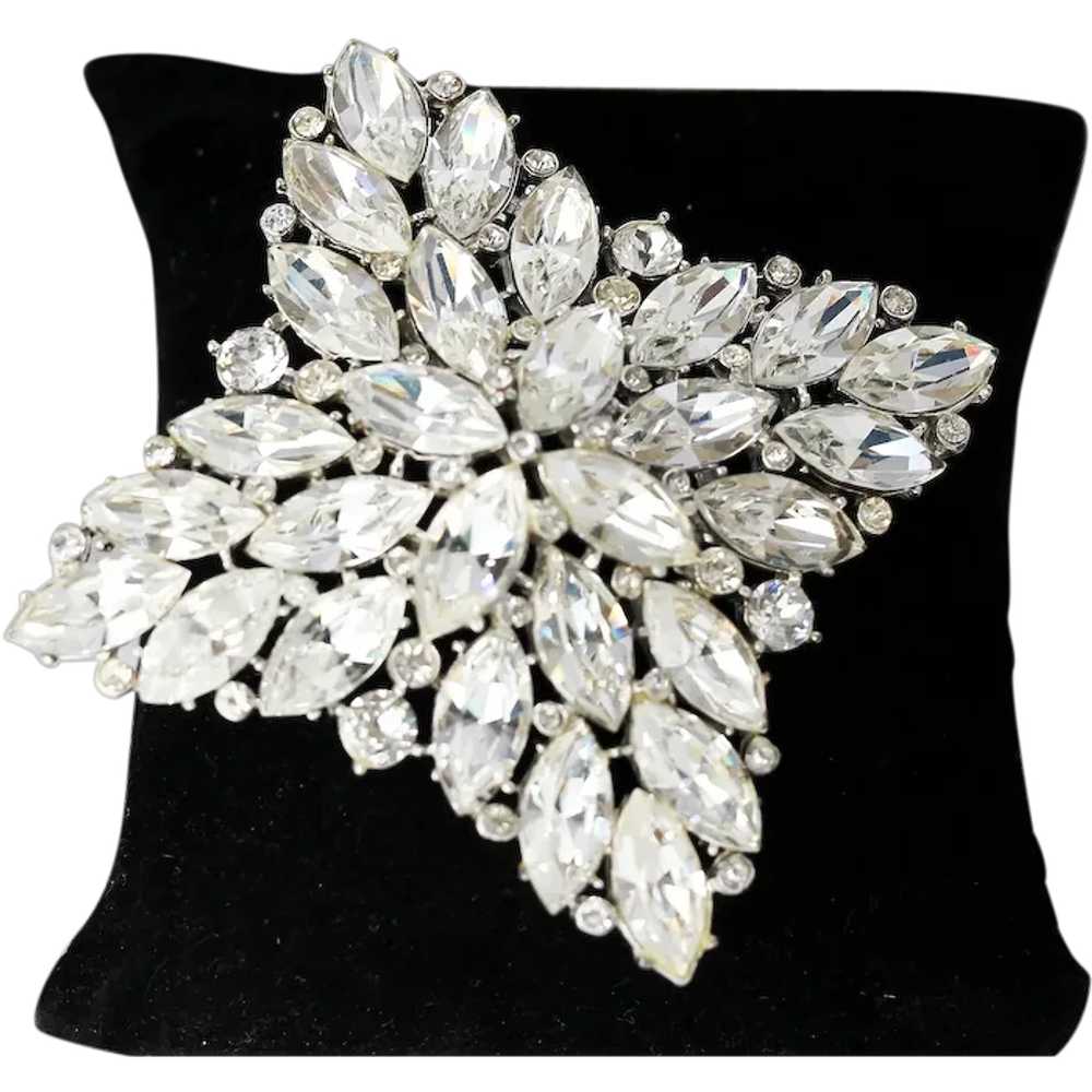 Large Maltese Cross Sparkling Rhinestones, Silver… - image 1