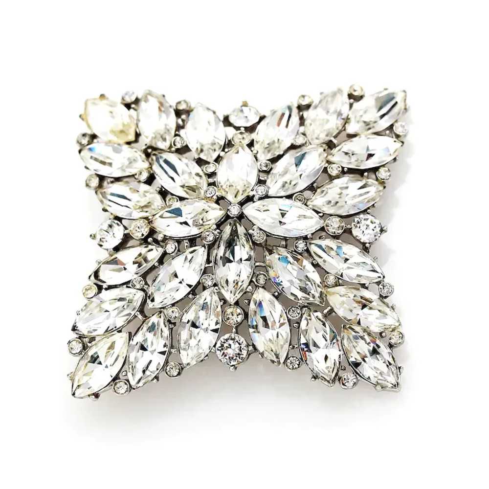 Large Maltese Cross Sparkling Rhinestones, Silver… - image 2