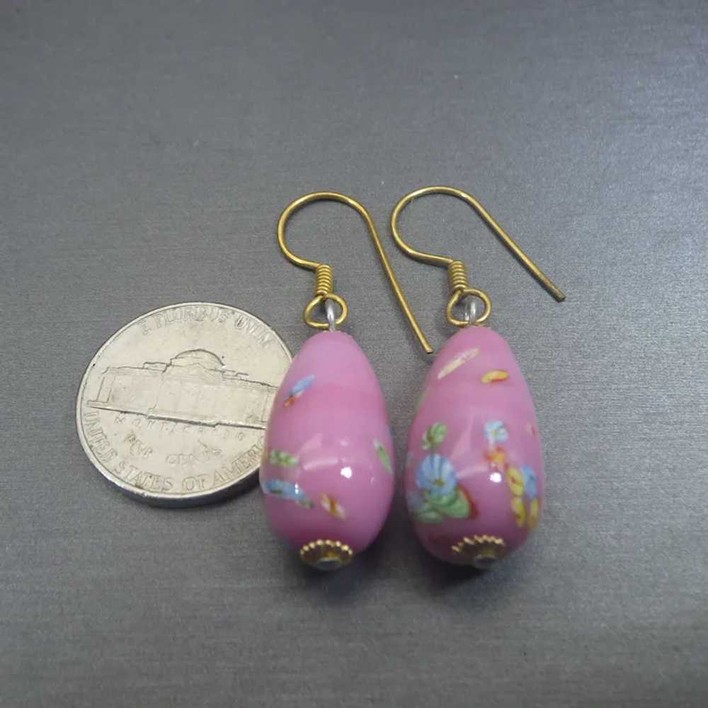 Vintage Hand Blown Glass Drop Pierced Earrings, M… - image 3