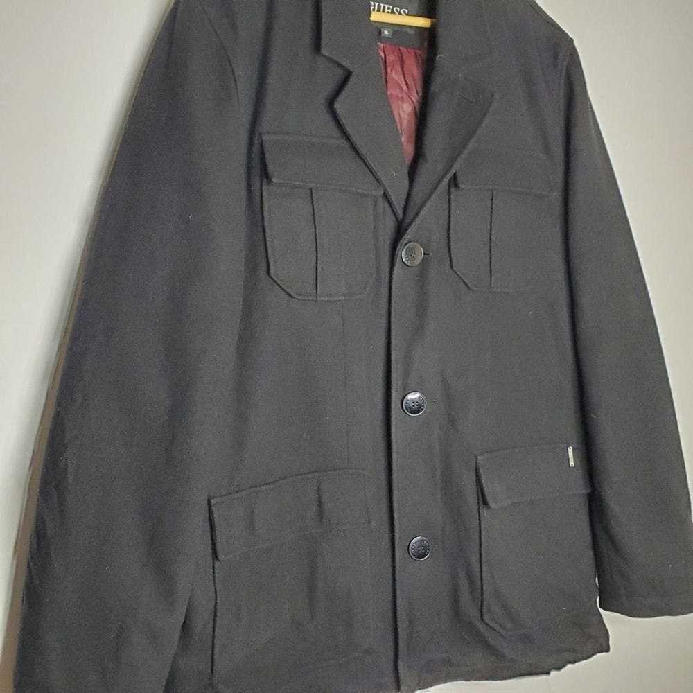 Guess Vintage 90s Guess Black Wool Military Coat … - image 2