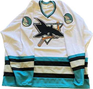 Vintage CCM San Jose Sharks NHL Hockey Jersey Man L White Canada