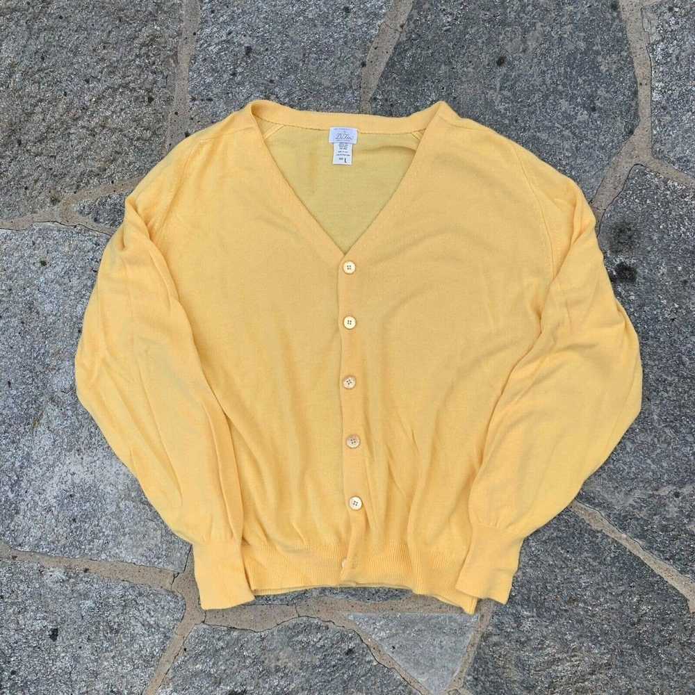 Japanese Brand × Vintage 80s Yellow Wool Knit Car… - image 1