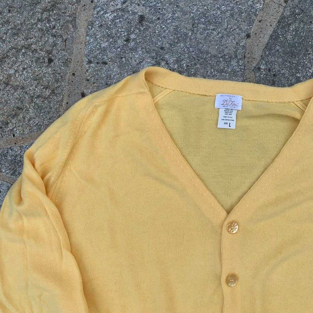 Japanese Brand × Vintage 80s Yellow Wool Knit Car… - image 2