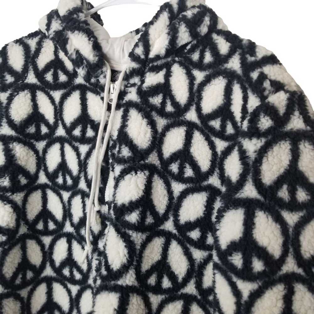 Pacsun Pacsun M Peace Sign Print Full Zip Sherpa … - image 6