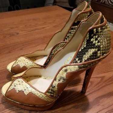 Alexandre Birman Peep Toe Python Platform Pumps - image 1