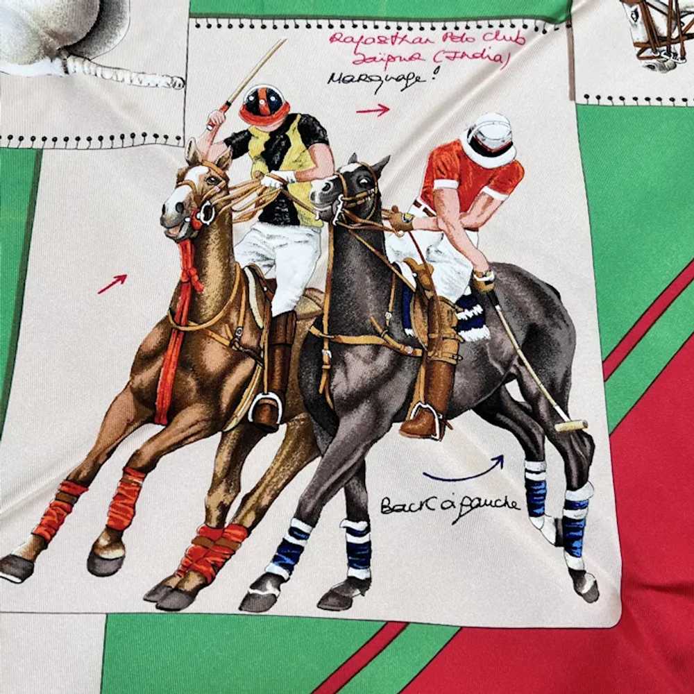 Hermes Le Monde de Polo Silk Scarf - image 8