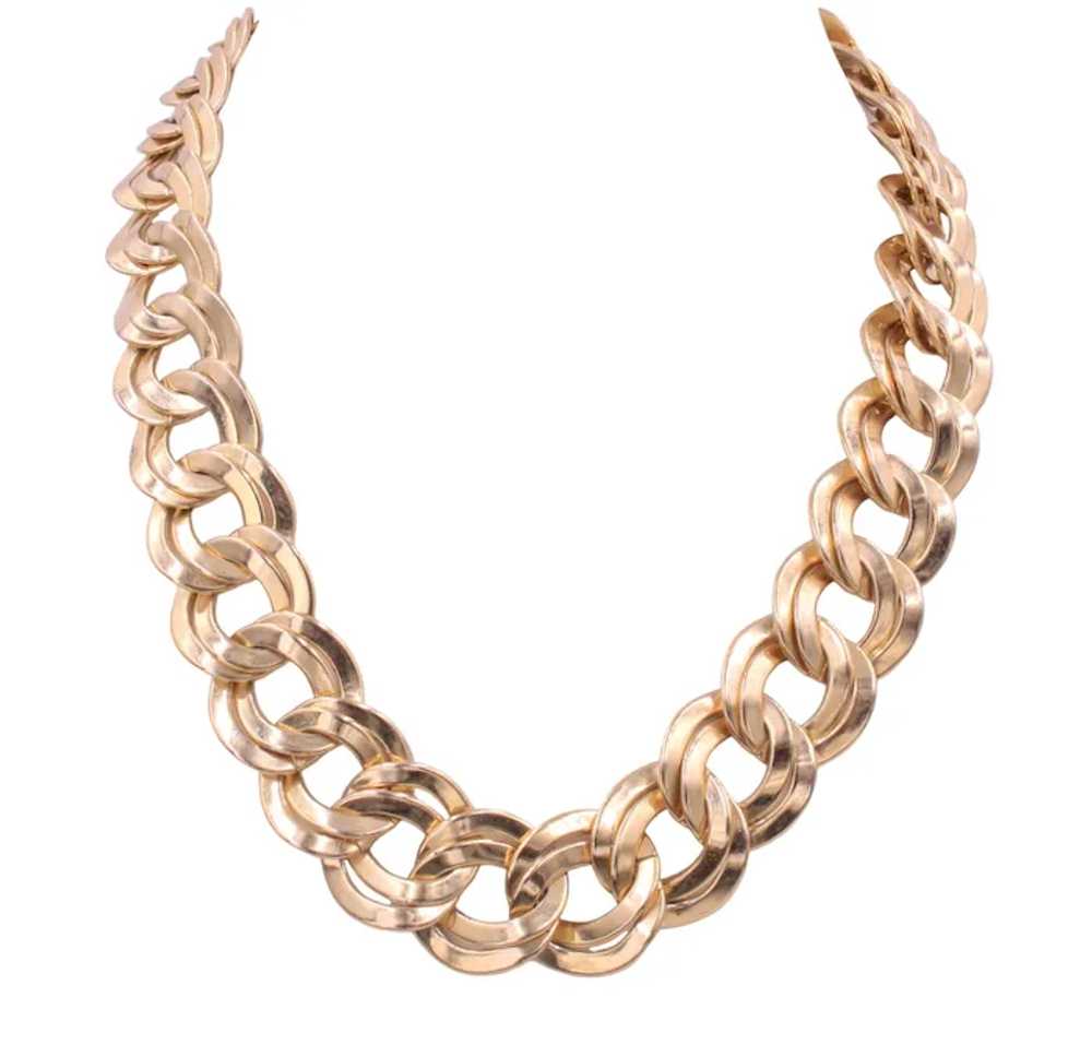 Bracelet Earrings Necklace Demi Double Curb Link - image 2