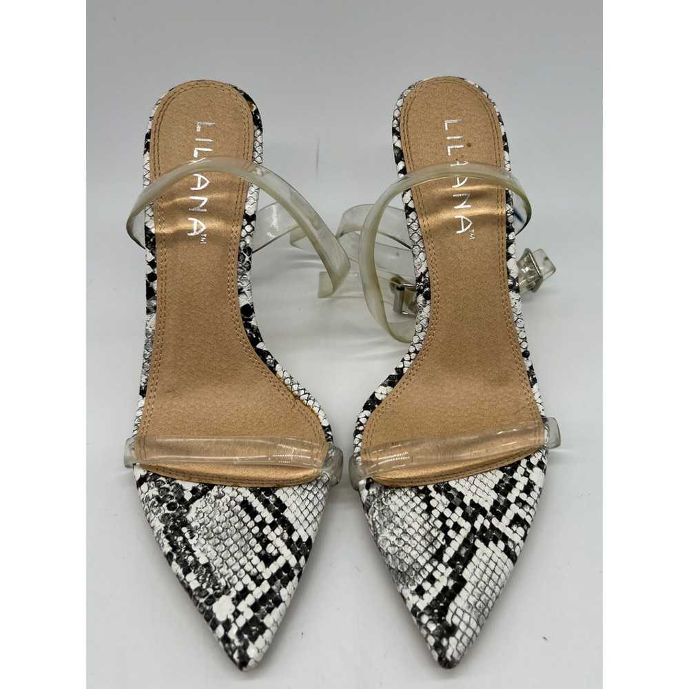 Other Liliana Snakeskin Open Pointy Toe Stiletto … - image 3