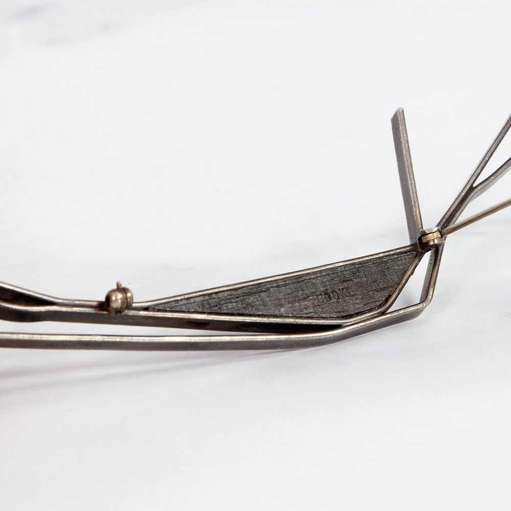 Betty Cooke Modernist Sterling and Ebony Brooch M… - image 3