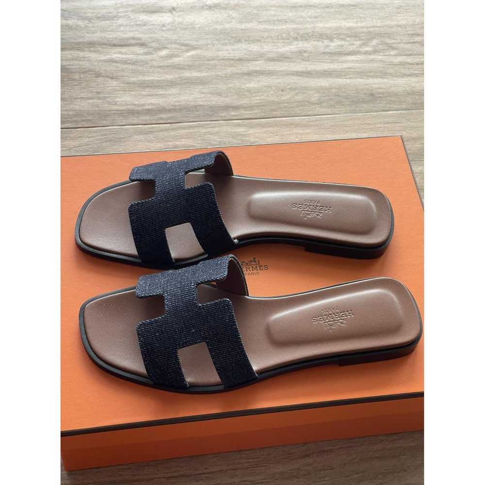 Hermès Oran cloth sandal - image 4