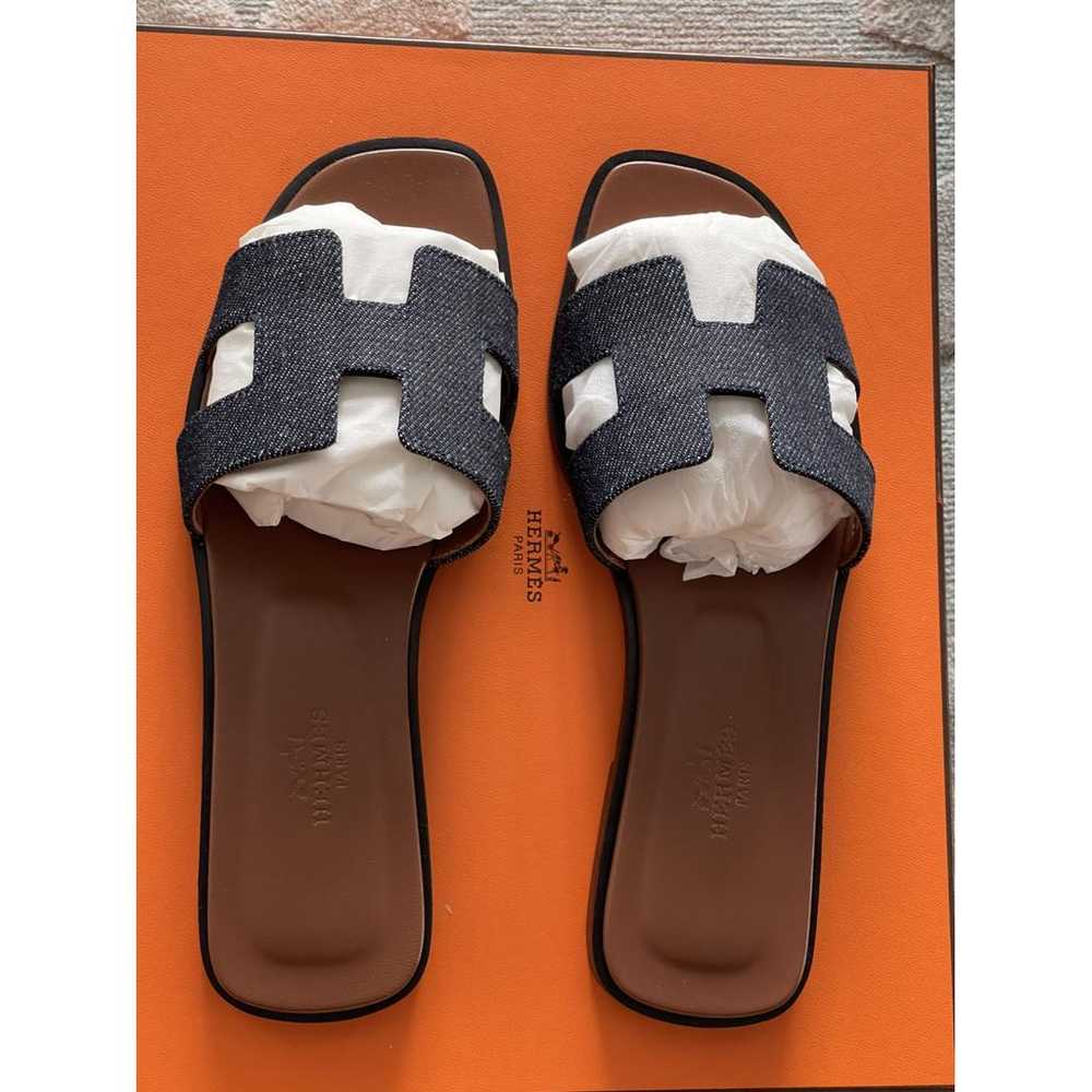 Hermès Oran cloth sandal - image 5