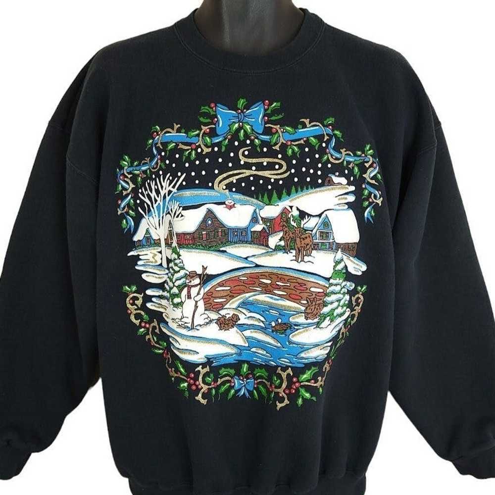 Vintage Winter Snowscape Sweatshirt Vintage 90s R… - image 1
