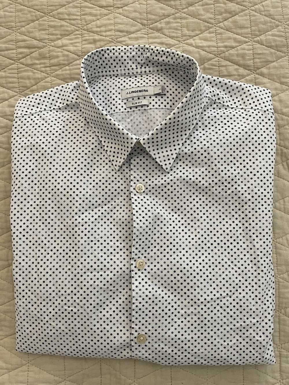 J.Lindeberg Iridescent Dot Print Poplin Shirt - image 1