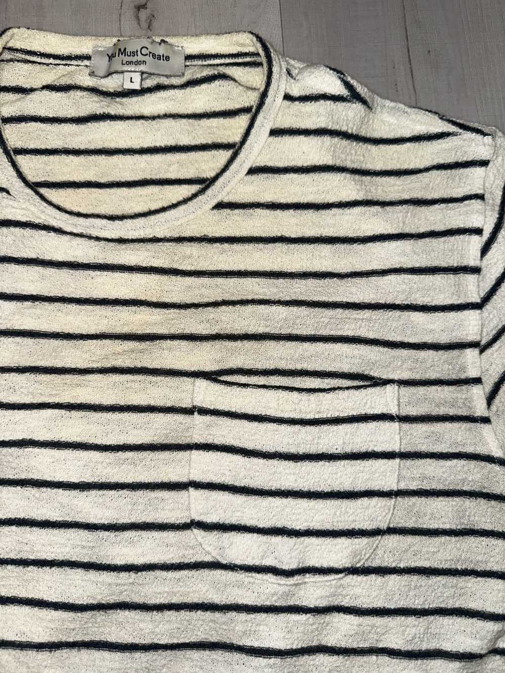 You Must Create White Striped Pocket T-Shirt - image 4