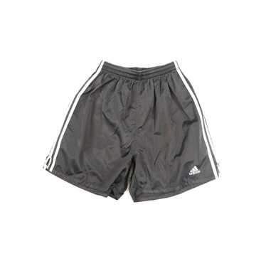 Rare Vintage 90s Adidas Soccer Shorts Nylon Silky Black White Satin Large