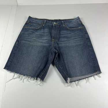Lucky Brand Shorts Women 2 26 Bermuda Blue Jean Dark Wash Faded Denim Jorts  P16