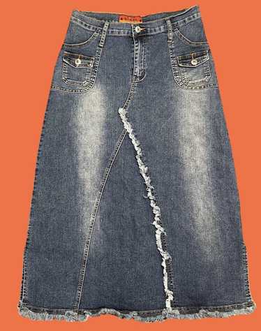 Vintage Maxi long denim skirt s m 90s 2000 y2k ol… - image 1