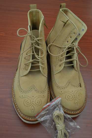 Visvim Tan Suede Brogue Vibram Boots