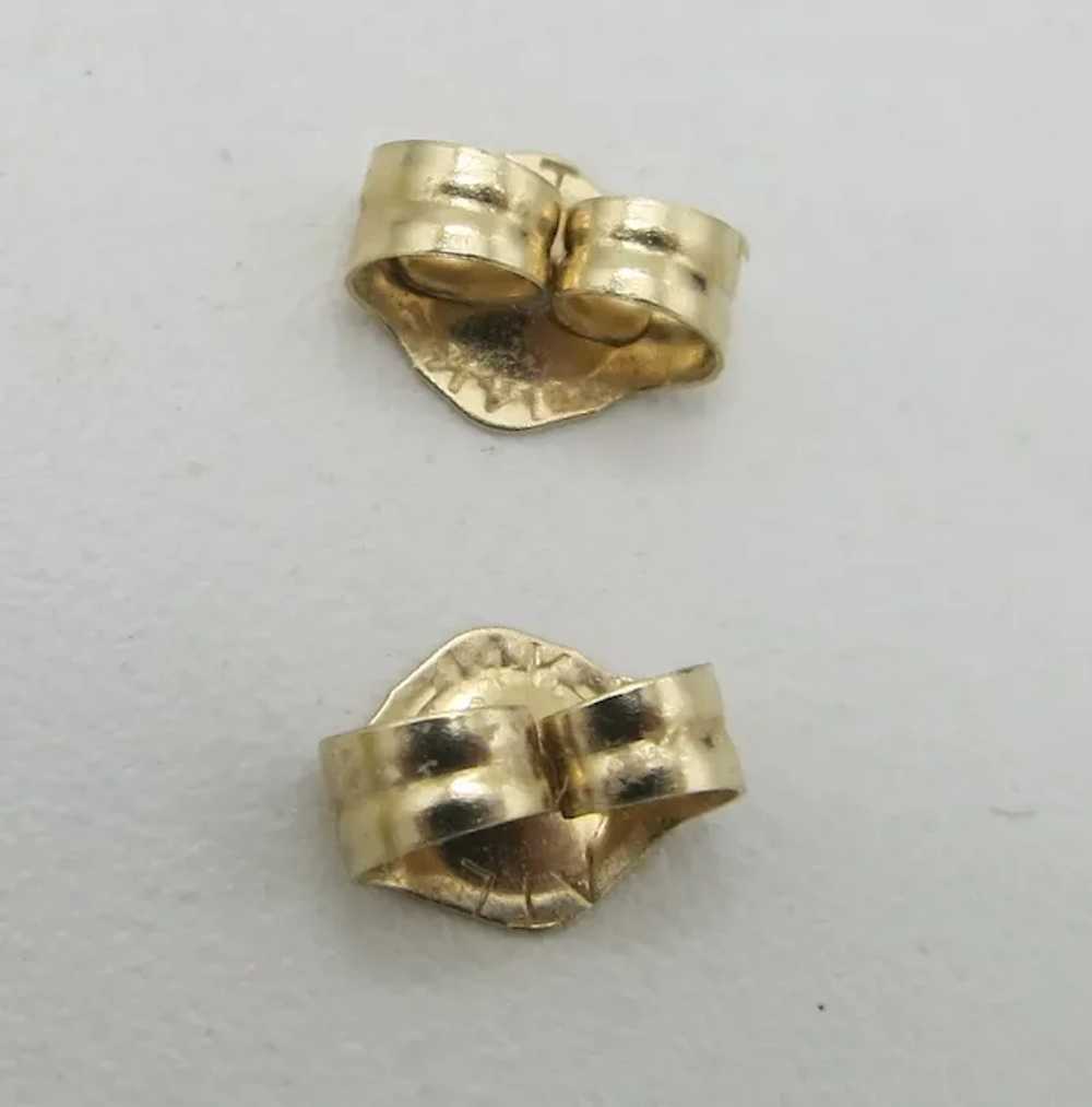 Malachite 14K Gold Stud Ball Earrings 9.5 mm - image 3