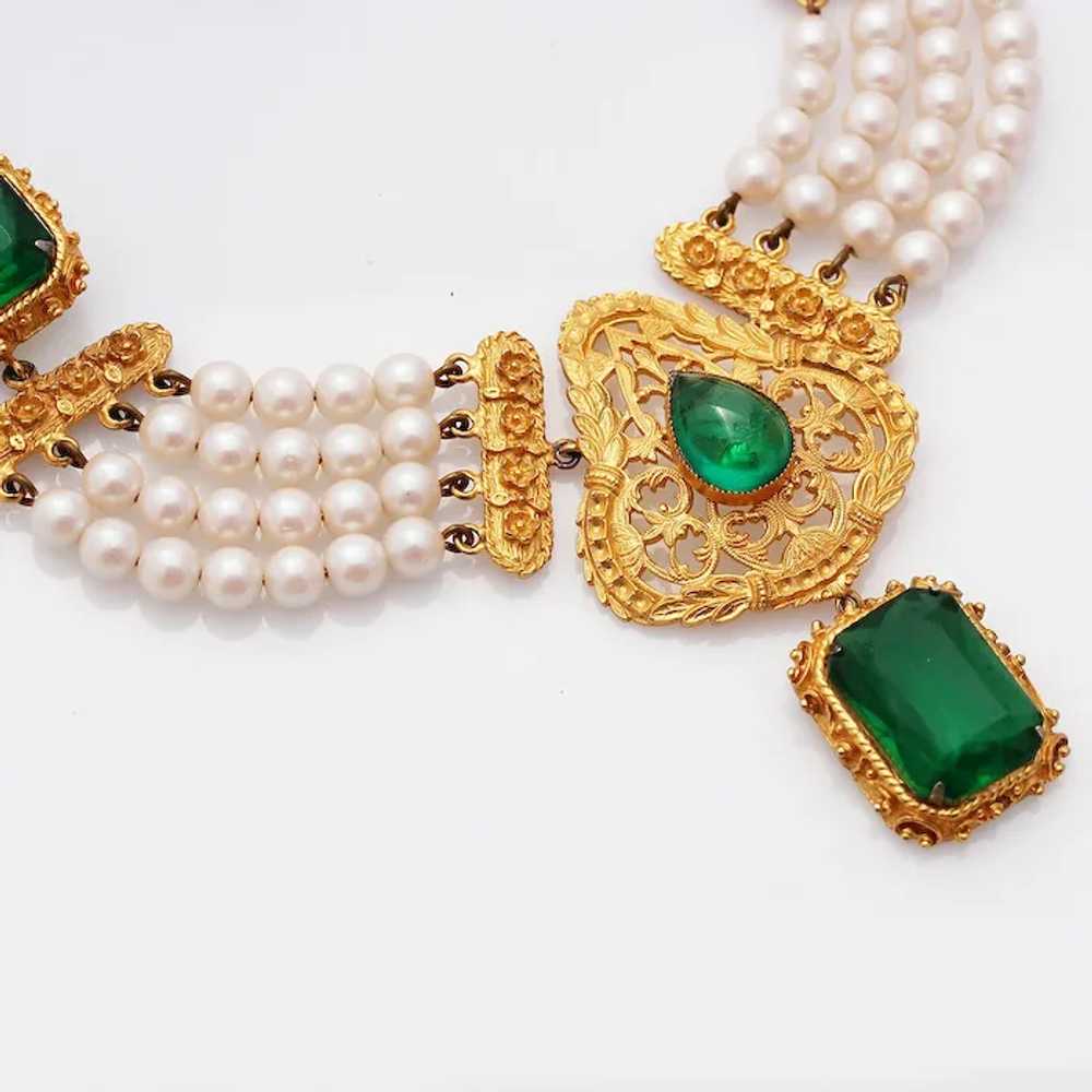 1960S Flawed Emerald Mogul Necklace by Onik Sahak… - image 5