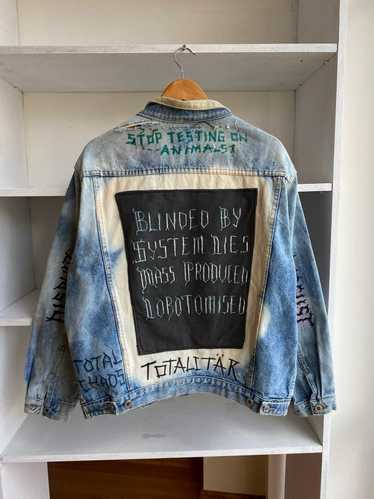 Denim Jacket × Handmade × Vintage Vintage Hand Pr… - image 1