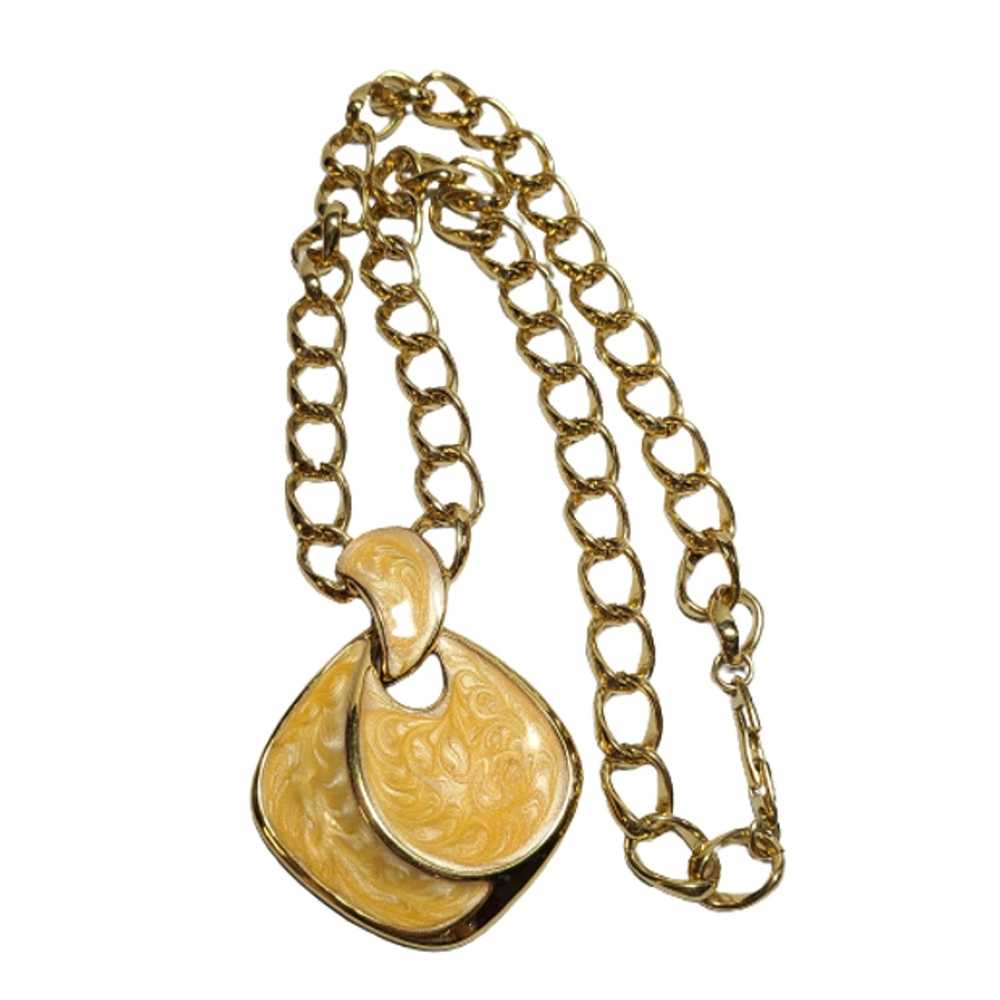 Vintage Napier Necklace, Triangular, Gold swirl, … - image 2