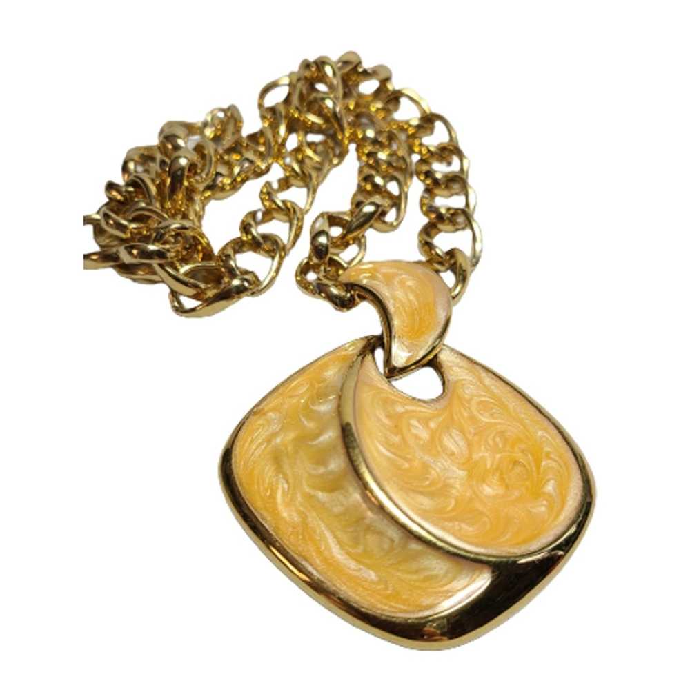 Vintage Napier Necklace, Triangular, Gold swirl, … - image 3