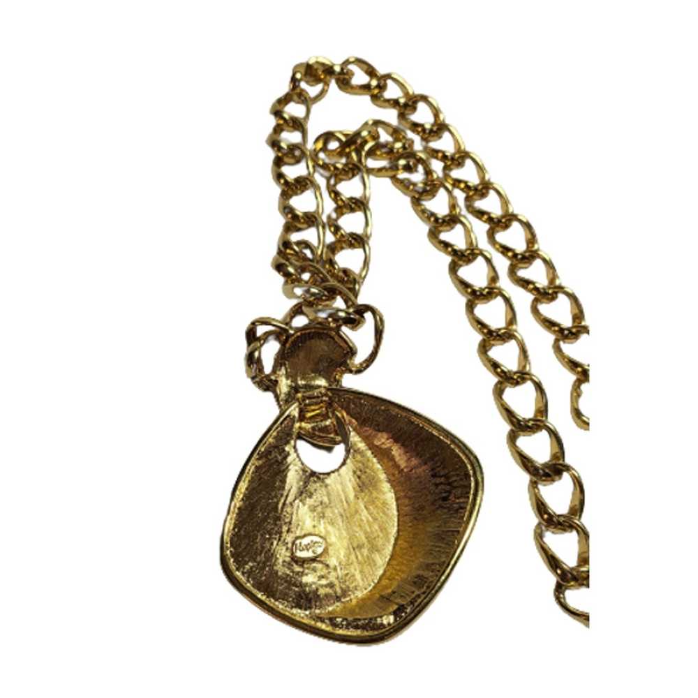 Vintage Napier Necklace, Triangular, Gold swirl, … - image 4