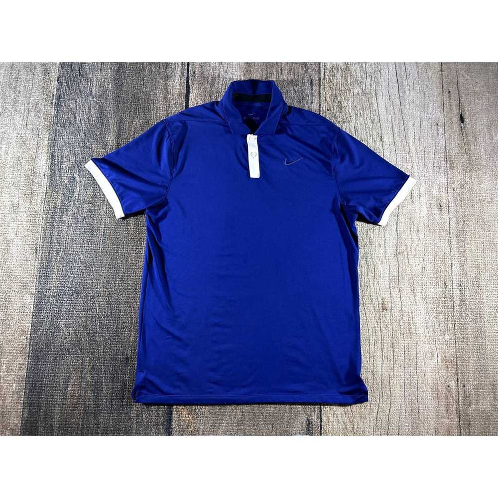 Nike Nike Golf Dri Fit Blue White Polo Shirt Men'… - image 1