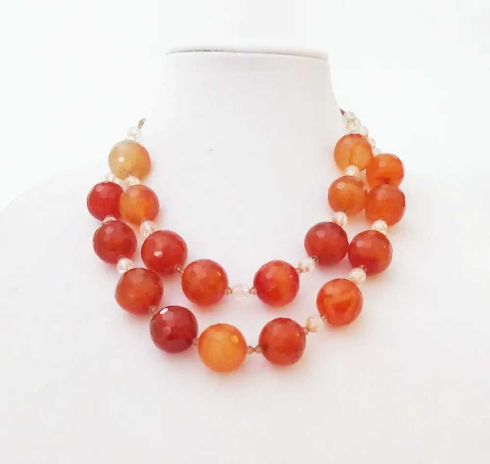 1" Faceted Glass Beaded Double Strand Necklace - image 2