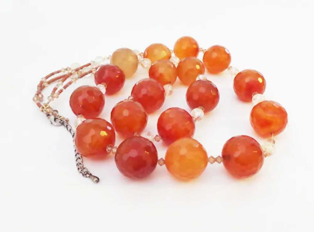 1" Faceted Glass Beaded Double Strand Necklace - image 4