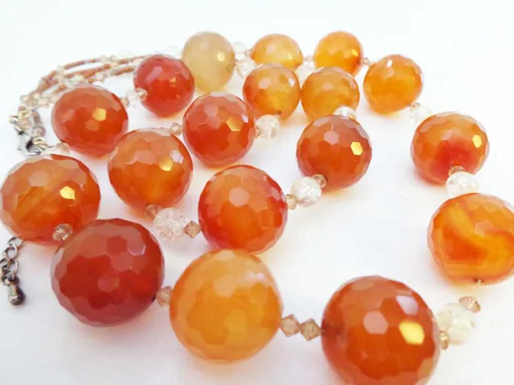 1" Faceted Glass Beaded Double Strand Necklace - image 5