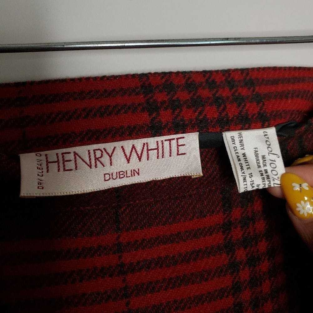 Vintage Vintage Henry White Red Tartan Irish Irel… - image 5