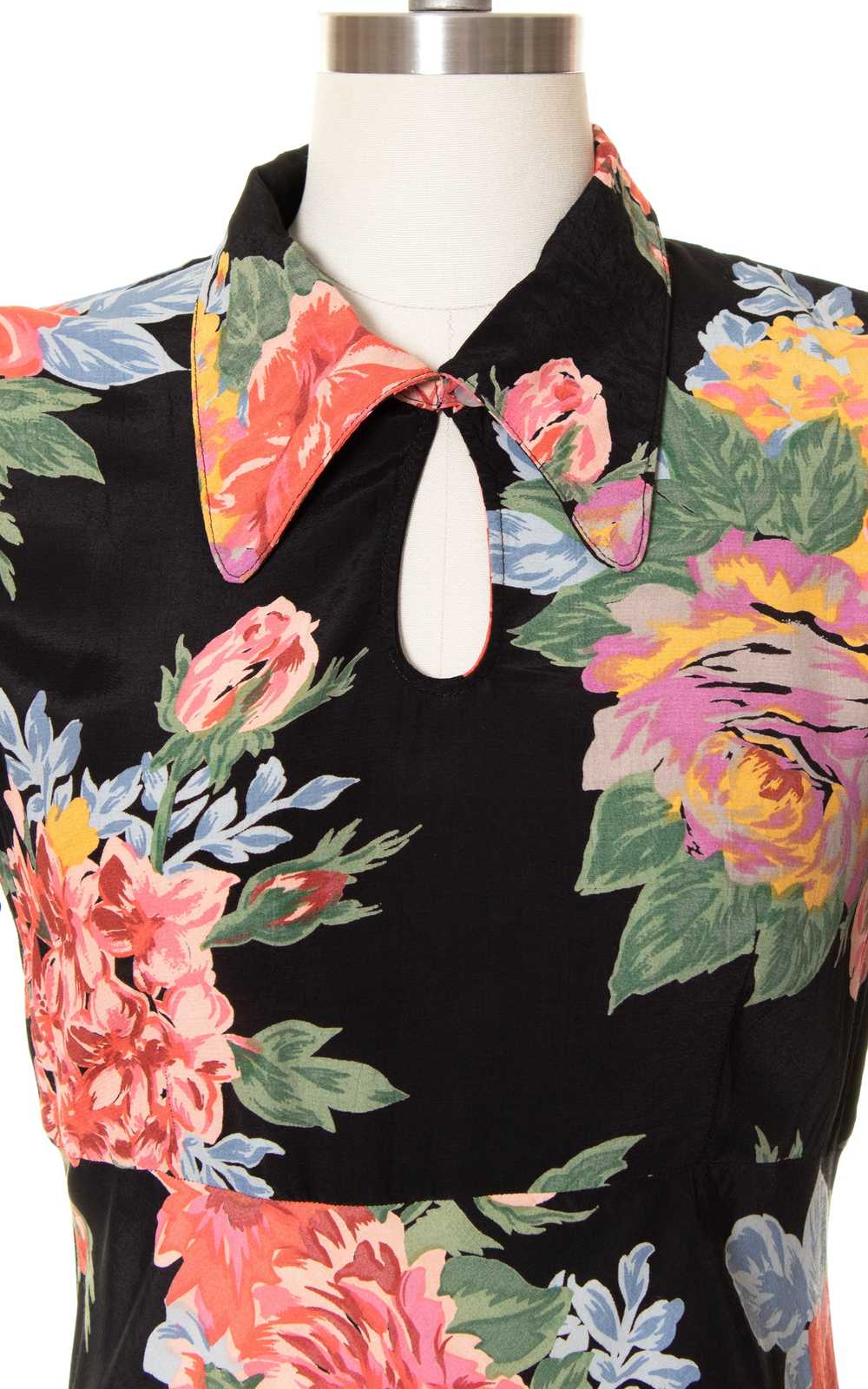 1990s does 1930s Floral Bias Cut Rayon Dress | sm… - image 2