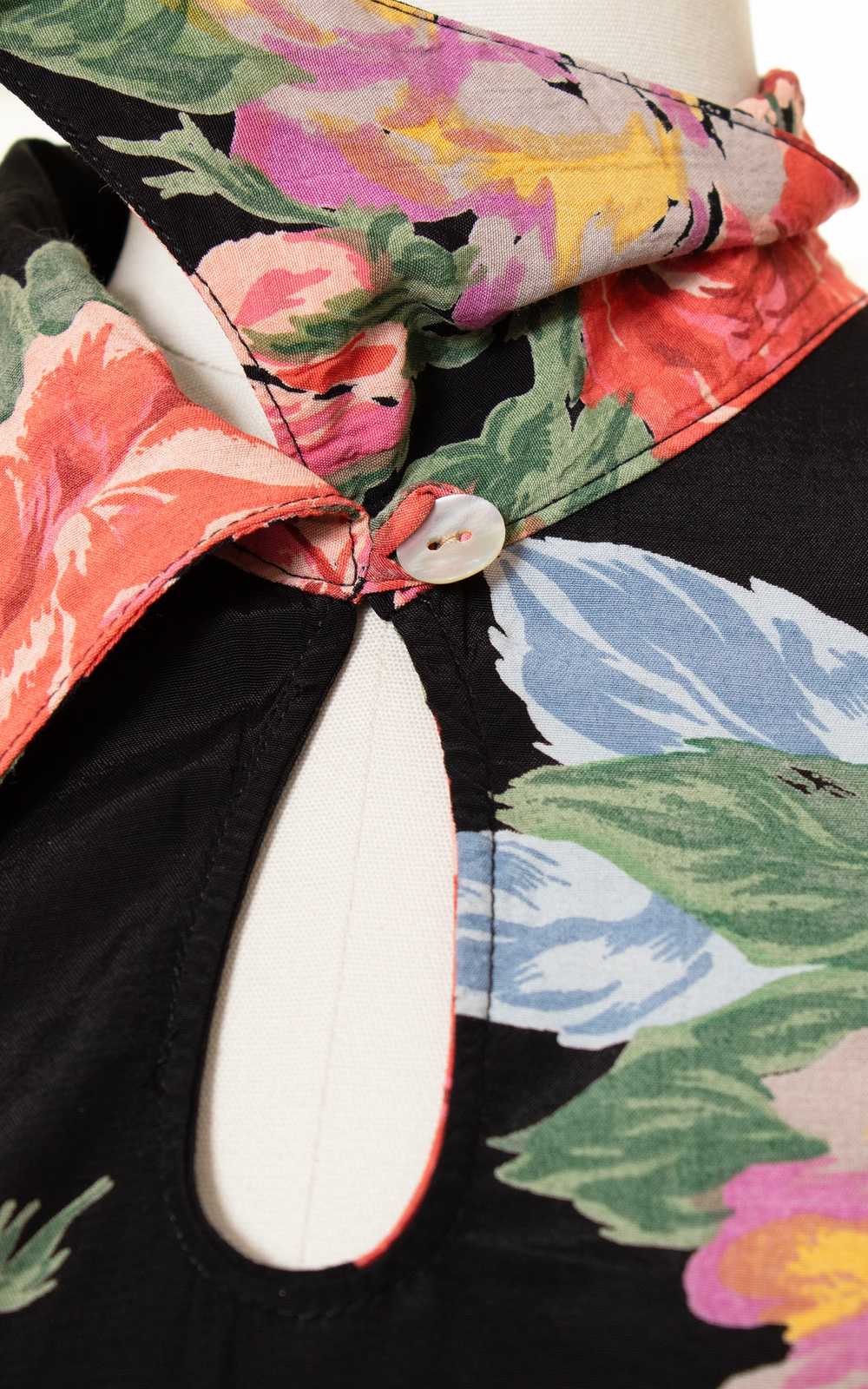 1990s does 1930s Floral Bias Cut Rayon Dress | sm… - image 6