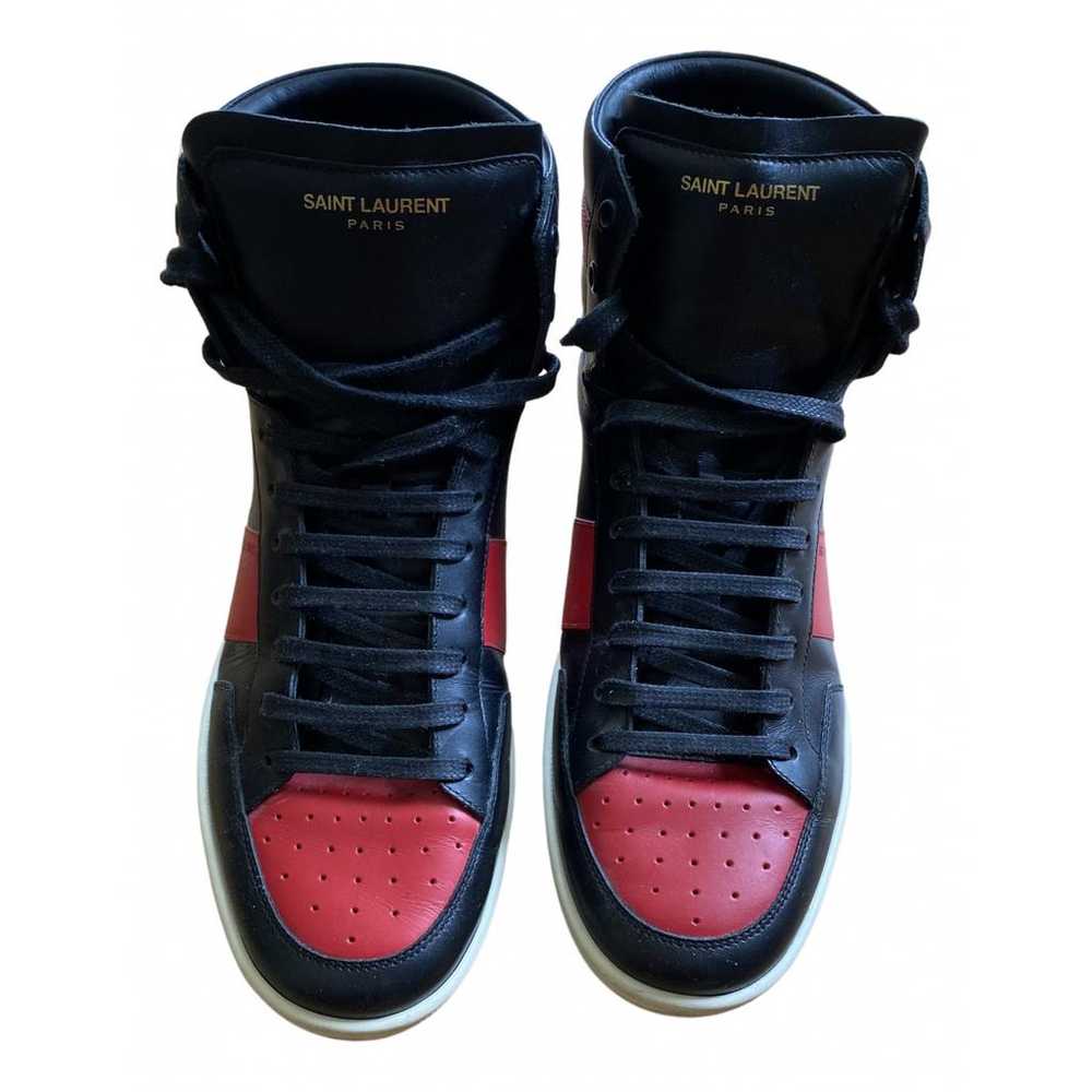 Saint Laurent Sl/100H leather high trainers - image 1