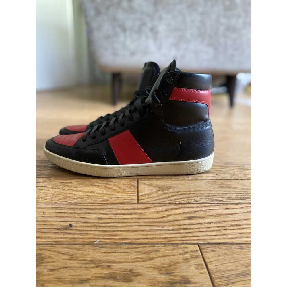 Saint Laurent Sl/100H leather high trainers - image 4