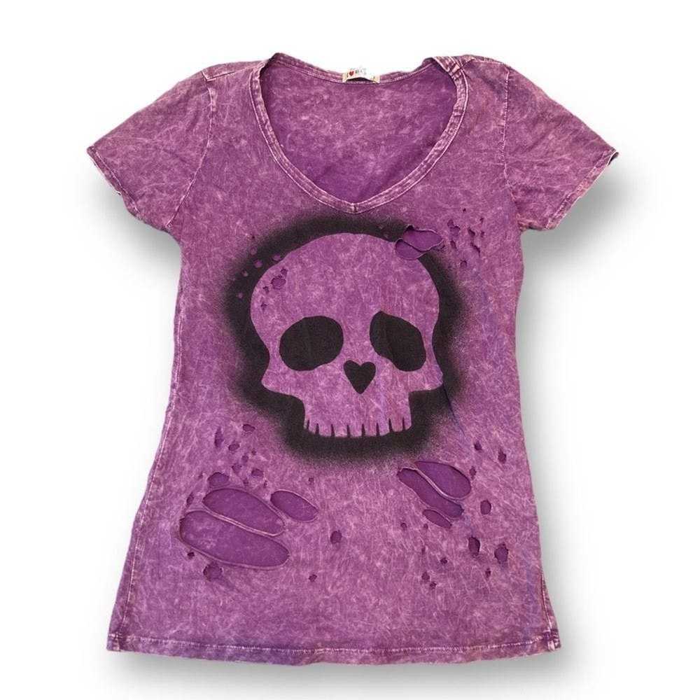 Other I Love Hannah Skull Distressed T-Shirt Size… - image 1