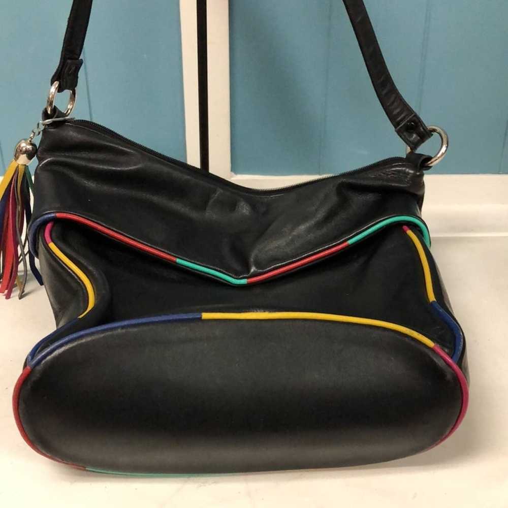 Vintage Vtg y2k 90’s rainbow leather purse crossb… - image 3