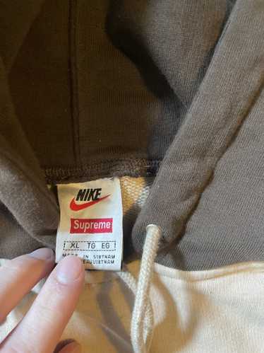 Nike × Supreme Supreme nike brown stripped hoodie - image 1