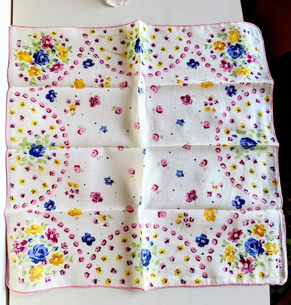 SALE this week! 3 Vintage mid-century handkerchie… - image 2