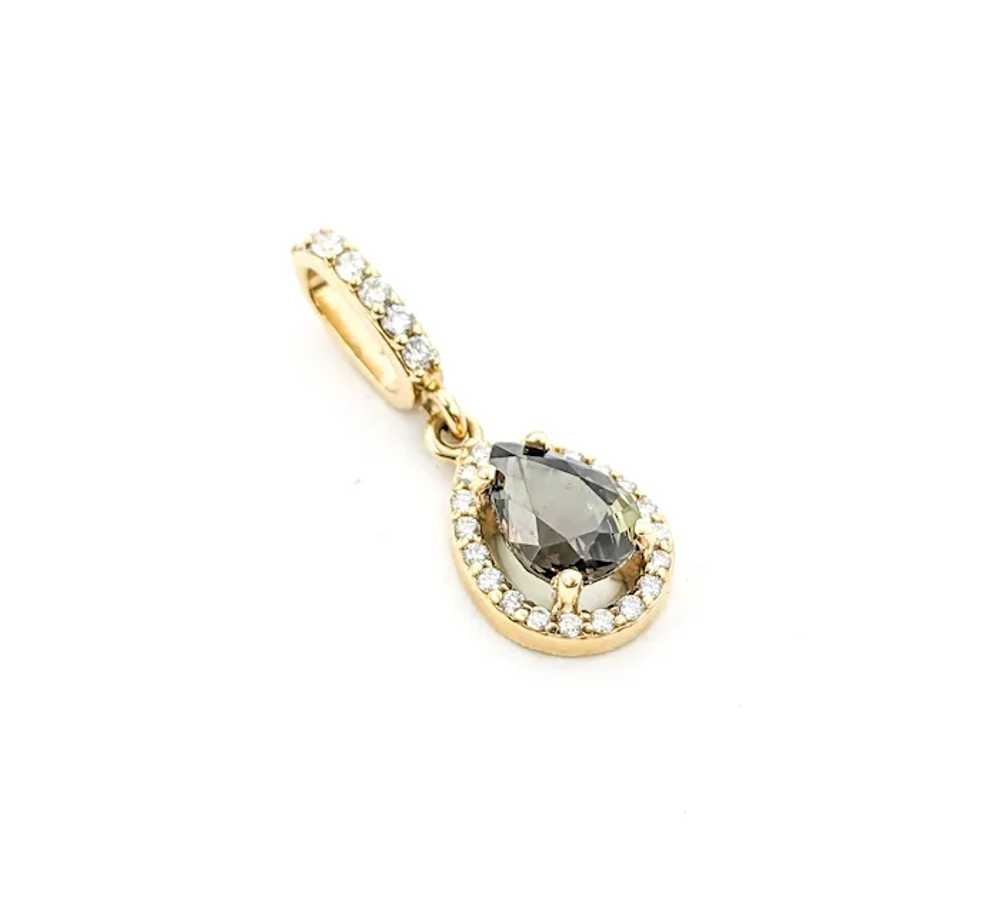 Stunning Alexandrite & Diamond Yellow Gold Pendant - image 10