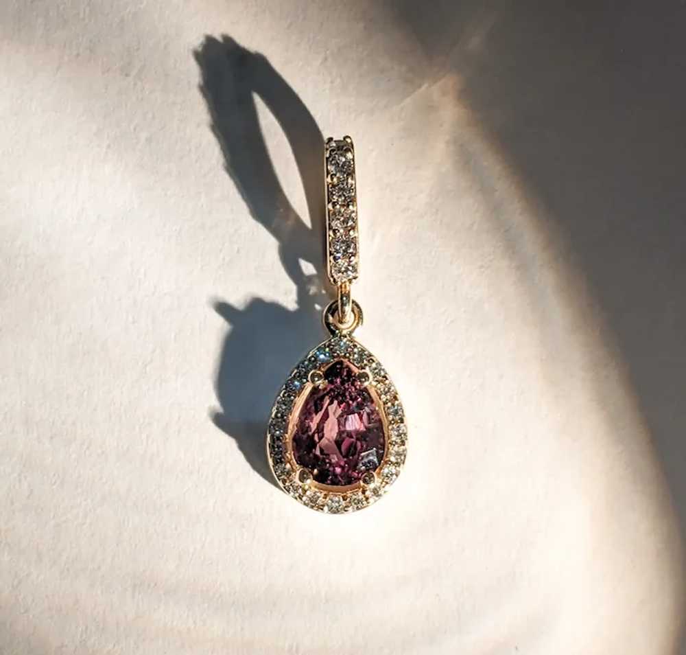 Stunning Alexandrite & Diamond Yellow Gold Pendant - image 2