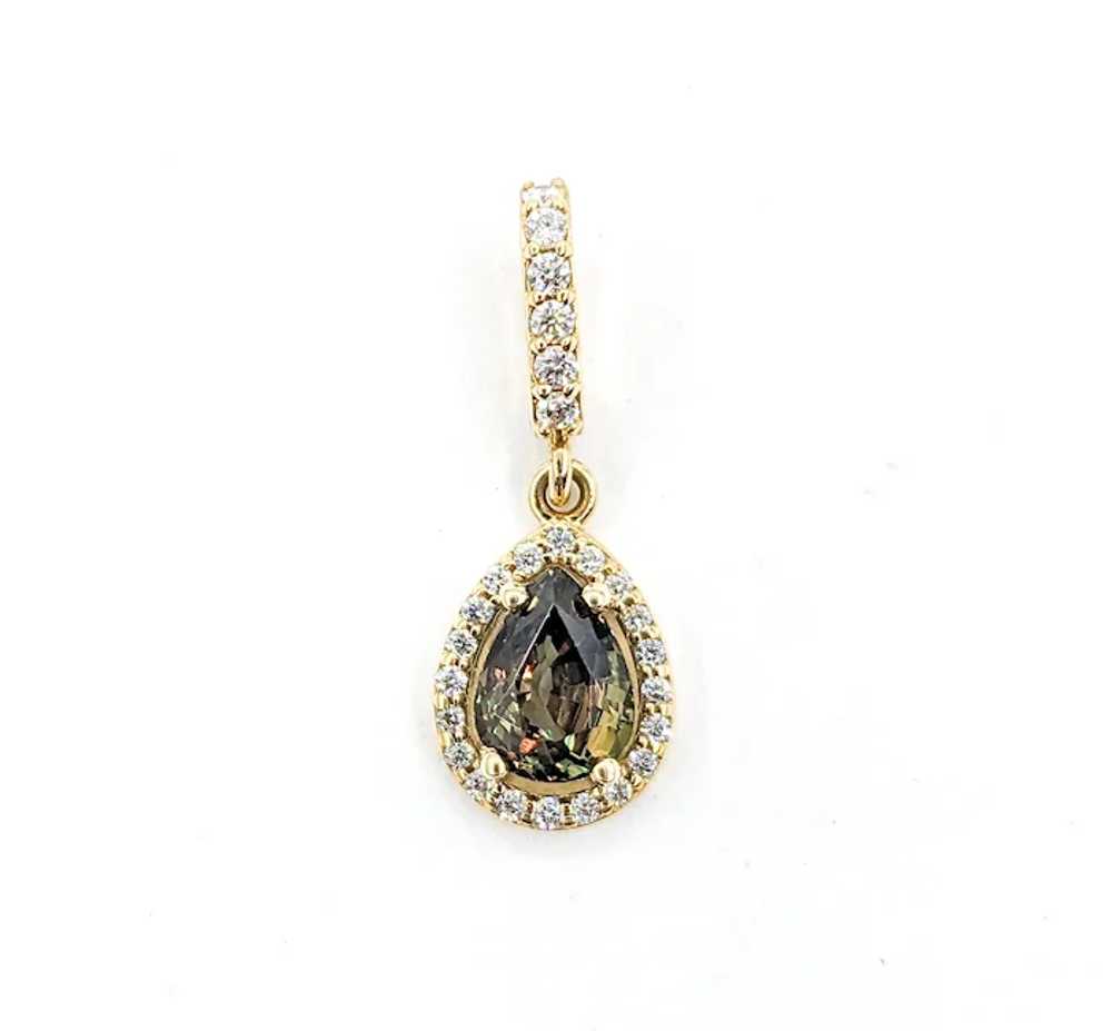 Stunning Alexandrite & Diamond Yellow Gold Pendant - image 7